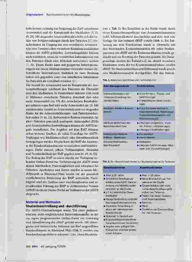 Vorschauseite 2: Der Beitrag des bundeseinheitlichen Medikationsplans zur Verbesserung der Arzneimitteltherapiesicherheit