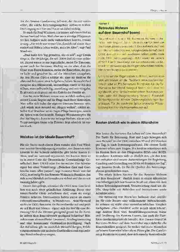 Vorschauseite 2: Auf den Bauernhof statt ins Altersheim