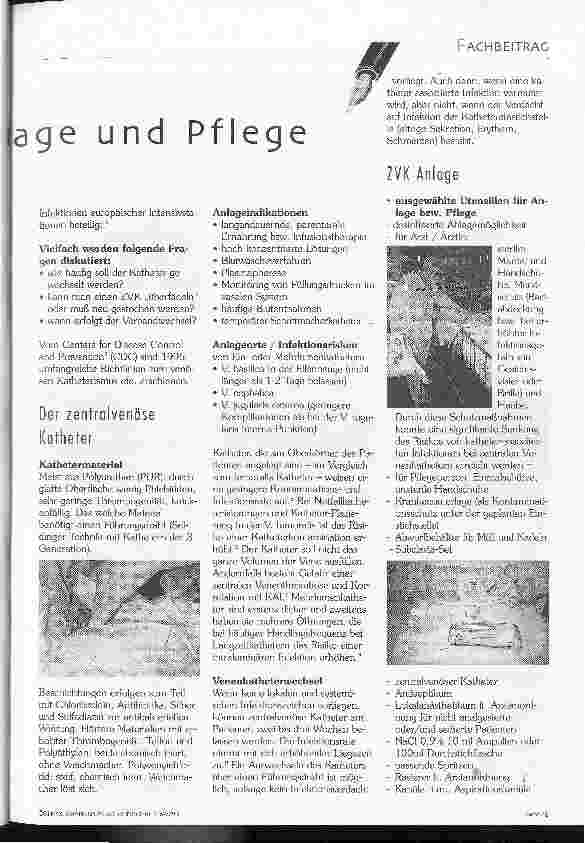Vorschauseite 2: Zentralvenöse Katheter - Hygienemaßnahmen bei Anlage und Pflege