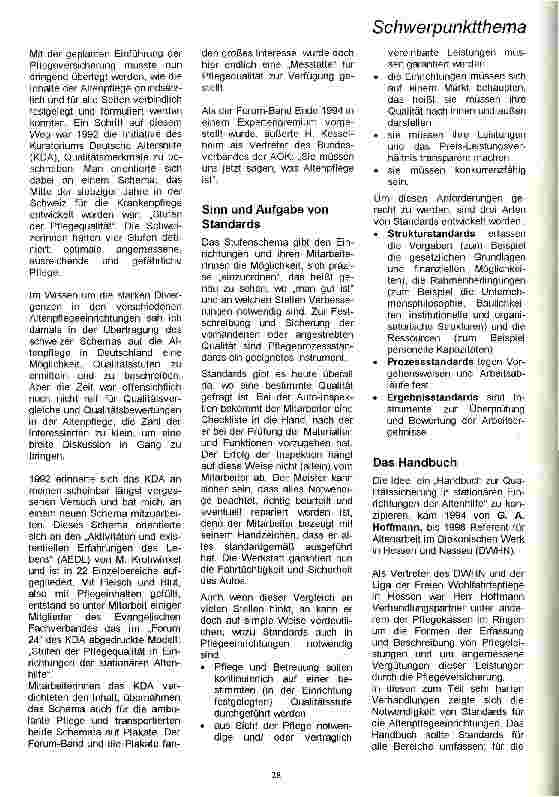Vorschauseite 2: Pflegeprozessstandards im Handbuch für Qualitätssicherung in stationären Einrichtungen der Altenhilfe