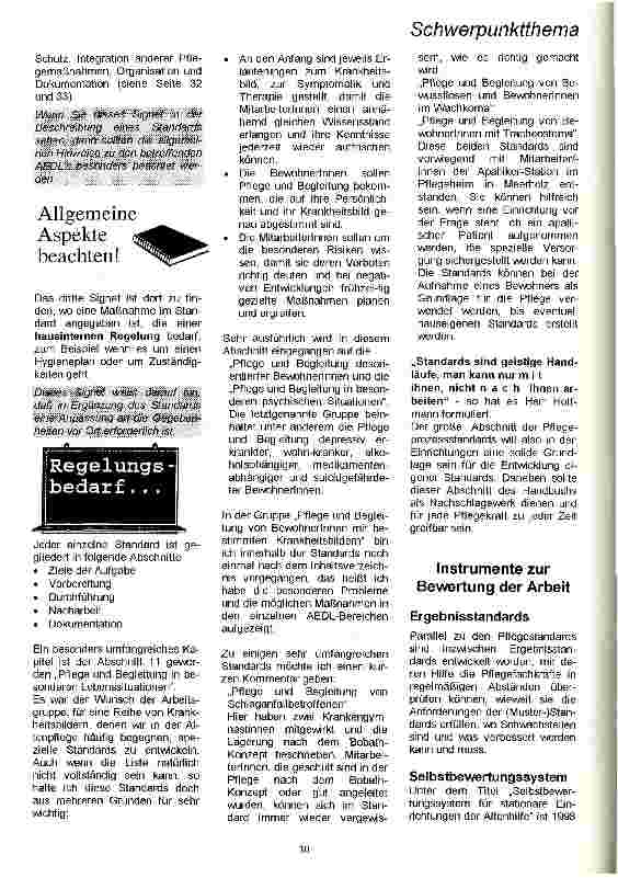 Vorschauseite 4: Pflegeprozessstandards im Handbuch für Qualitätssicherung in stationären Einrichtungen der Altenhilfe