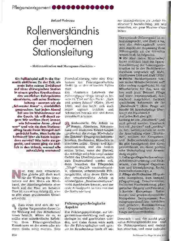 Vorschauseite 1: Rollenverständnis der modernen Stationsleitung