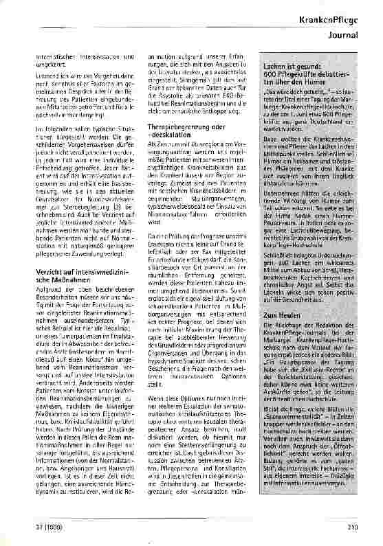 Vorschauseite 2: Entscheidungsfindung zum Abbruch sterbensverlängernder Maßnahmen Aus der Medizinischen Universitätsklinik der Universität Würzburg