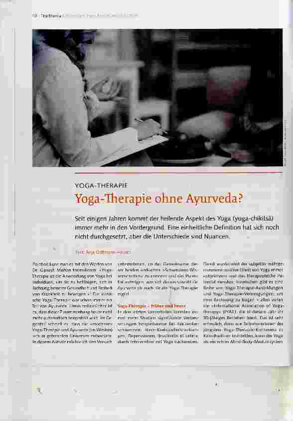 Vorschauseite 1: Yoga-Therapie ohne Ayurveda?