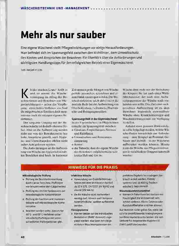 Vorschauseite 1: Mehr als nur sauber