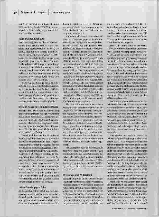 Vorschauseite 2: Misstrauen gegen globale Impfprogramme