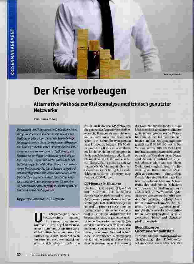 Vorschauseite 1: Der Kriese Vorbeugen