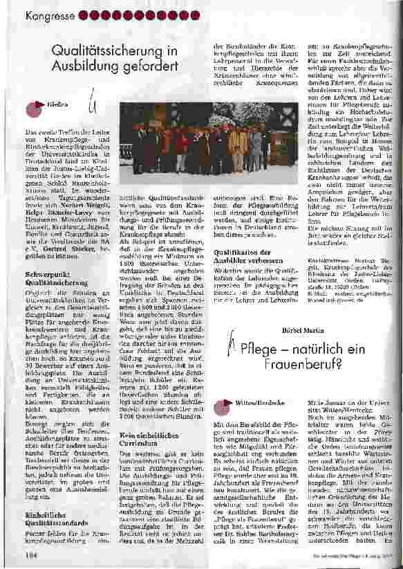 Vorschauseite 1: Qualitätssicherung in Ausbildung gefordert