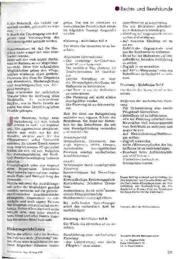 Vorschauseite 5: Fixierung im Pflegealltag Spannungsfeld zwischen Selbstbestimmungsrecht und Schutzgedanken