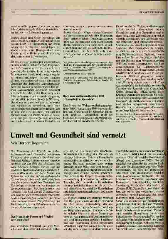 Vorschauseite 1: Umwelt und Gesundheit sind vernetzt