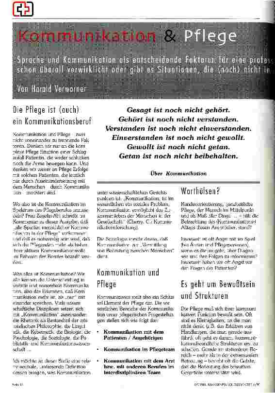 Vorschauseite 1: Kommunikation & Pflege