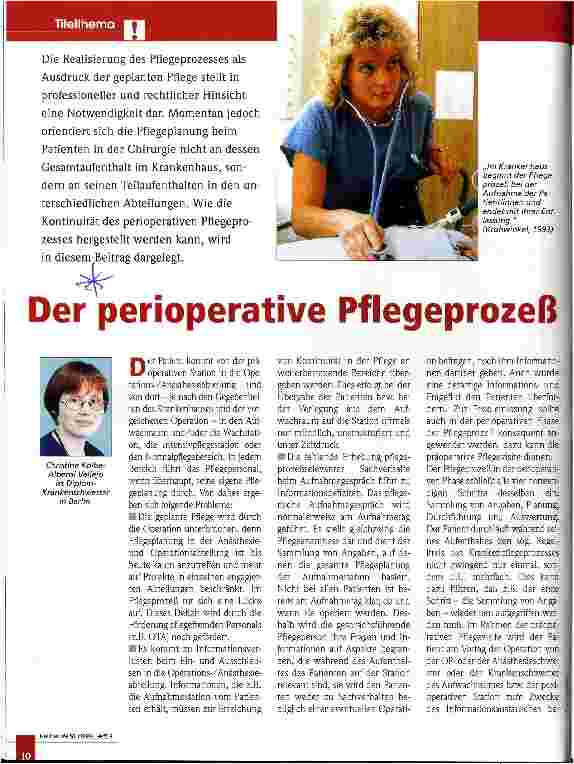 Vorschauseite 1: Der perioperative Pflegeprozeß