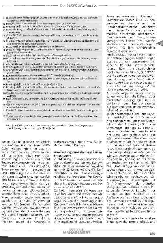 Vorschauseite 3: Der SERVQUAL-Ansatz Eine Methode zur Messung der Dienstleistungsqualität aus Kundensicht