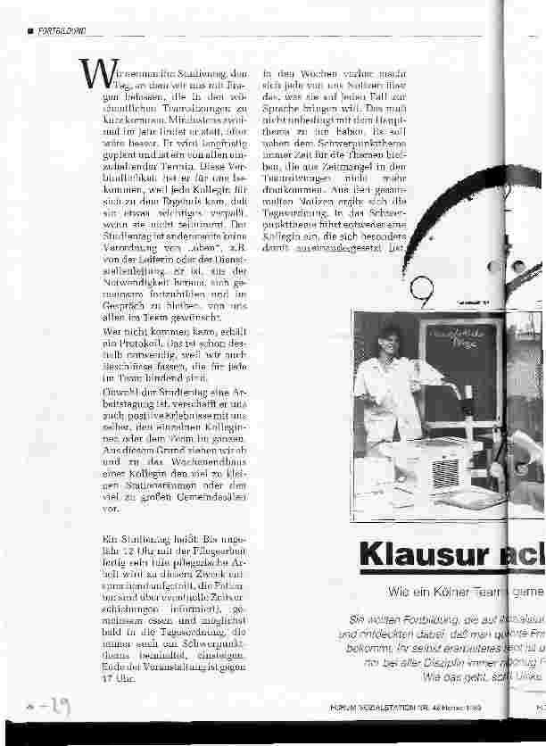 Vorschauseite 1: Klausur nach zwölf Wie ein Kölner Team sich gemeinsam fortbildet