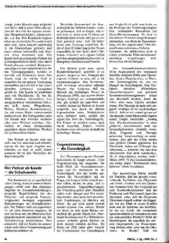 Vorschauseite 2: Der Patient als Kunde? Genealogische Bemerkungen zu einem ethisch-ökonomischen Zwitter