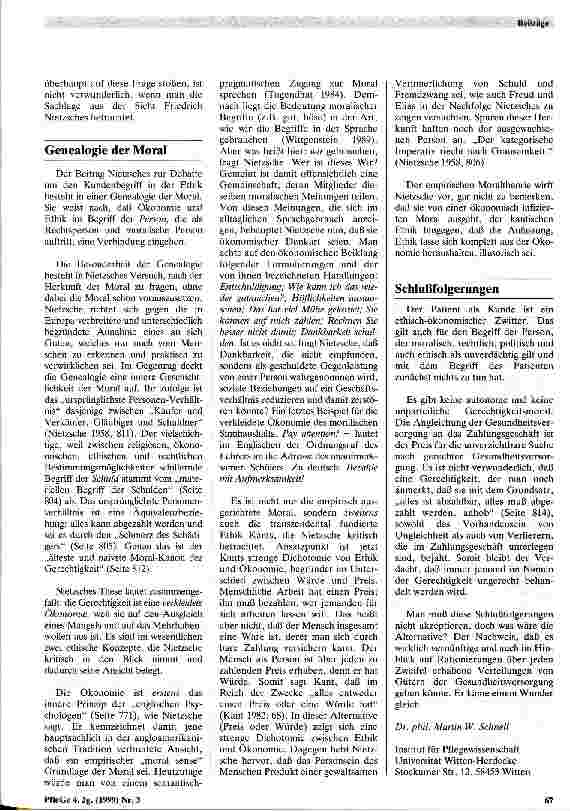 Vorschauseite 3: Der Patient als Kunde? Genealogische Bemerkungen zu einem ethisch-ökonomischen Zwitter