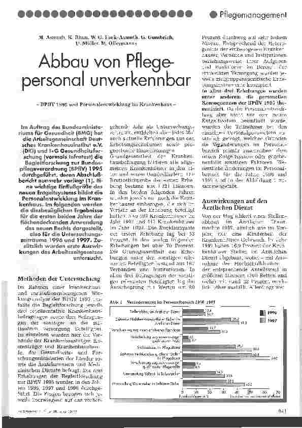Vorschauseite 1: Abbau von Pflegepersonal unverkennbar