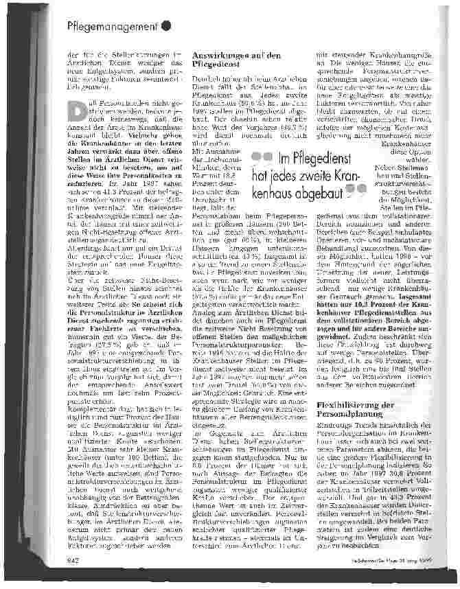 Vorschauseite 2: Abbau von Pflegepersonal unverkennbar