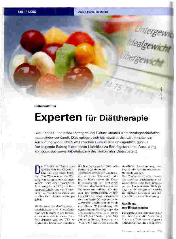 Vorschauseite 1: Experten für Diättherapie