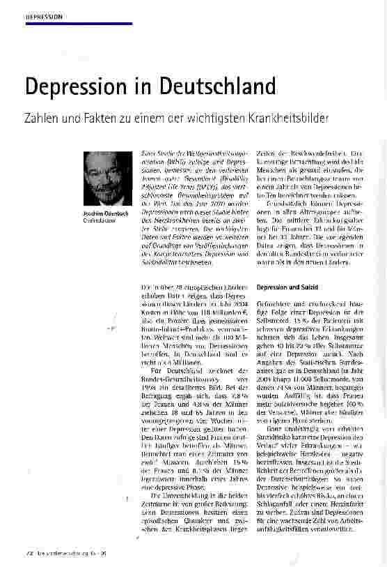 Vorschauseite 1: Depression in Deutschland