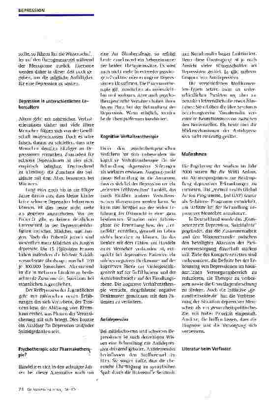 Vorschauseite 3: Depression in Deutschland