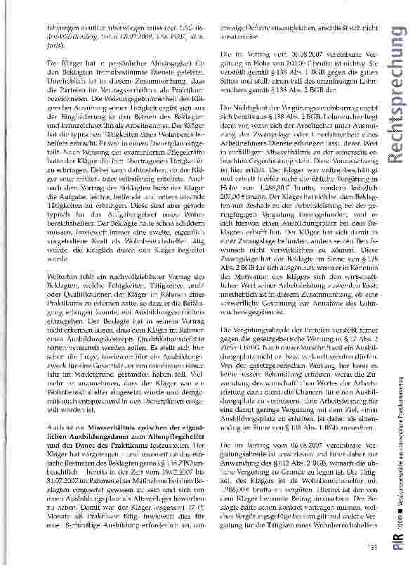 Vorschauseite 4: Vergütungsansprüche aus sittenwidrigem Praktikantenvertrag