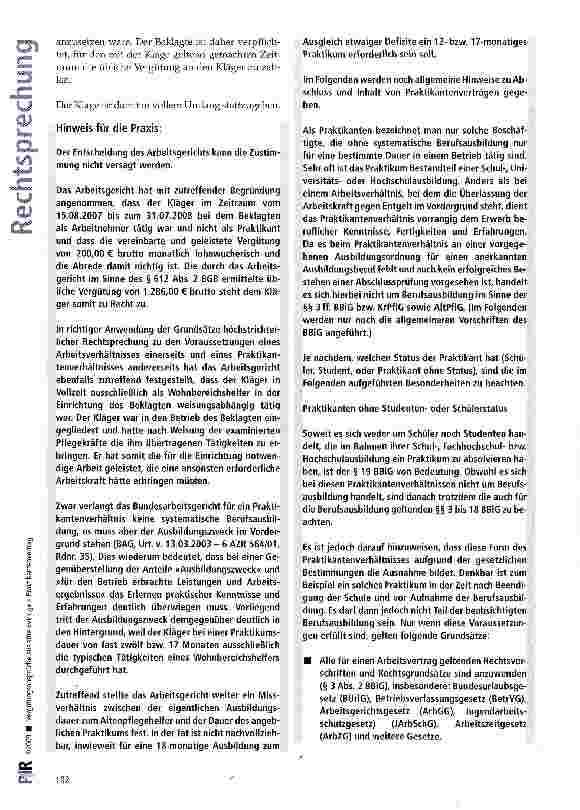 Vorschauseite 5: Vergütungsansprüche aus sittenwidrigem Praktikantenvertrag