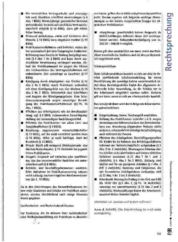 Vorschauseite 6: Vergütungsansprüche aus sittenwidrigem Praktikantenvertrag