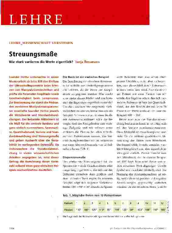 Vorschauseite 1: Streuungsmaße