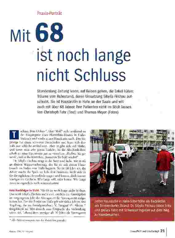 Vorschauseite 1: Mit 68 ist noch lange nicht Schluss