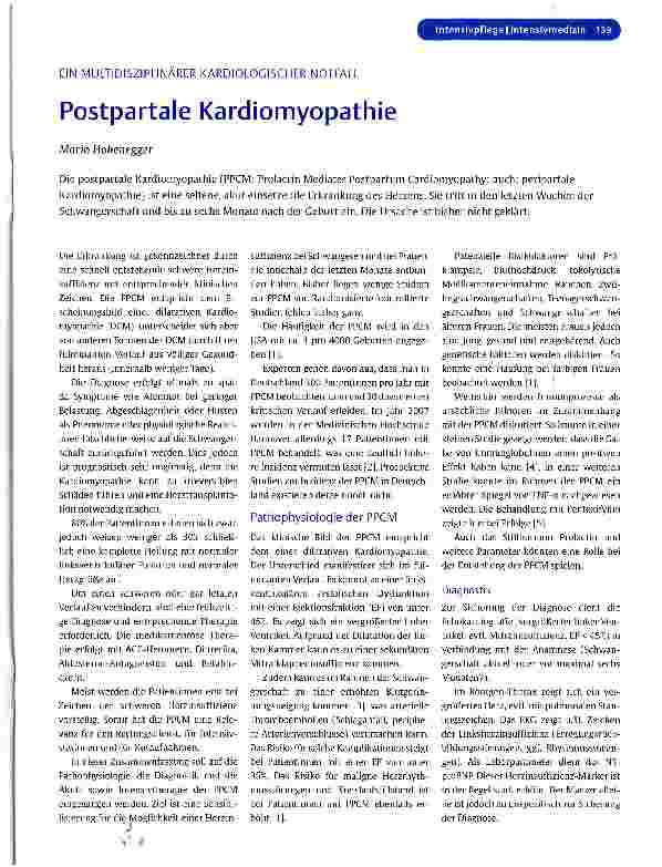 Vorschauseite 1: Postpartale Kardiomyopathie