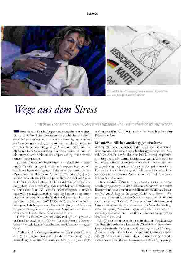 Vorschauseite 1: Wege aus dem Stress
