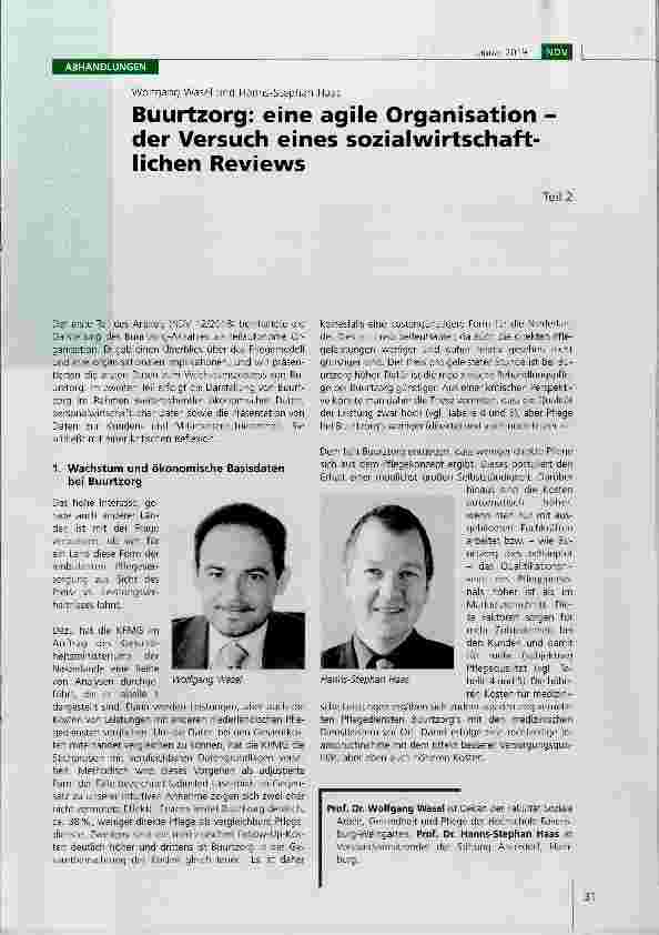 Vorschauseite 1: Buurtzorg: eine agile Organisation der Versuch eines sozialwirtschaftlichen ReviewsTeil 2