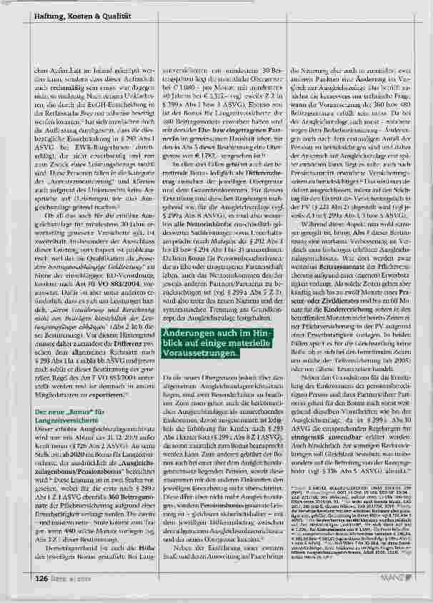 Vorschauseite 3: Der neue „Ausgleichszulagenbonus/ Pensionsbonus