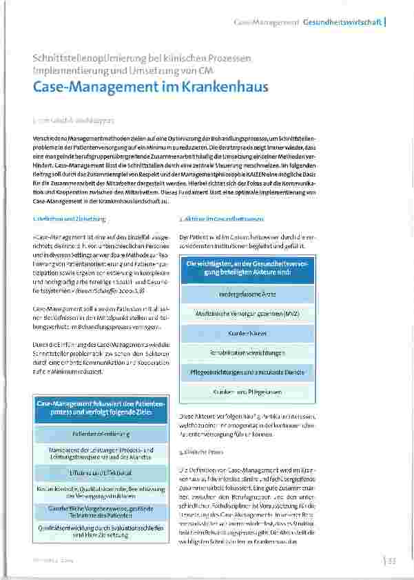 Vorschauseite 1: Case-Management im Krankenhaus
