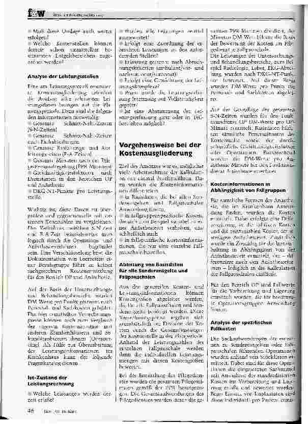 Vorschauseite 2: Modulare Kostengliederung orientiert am Leistungsprozeß