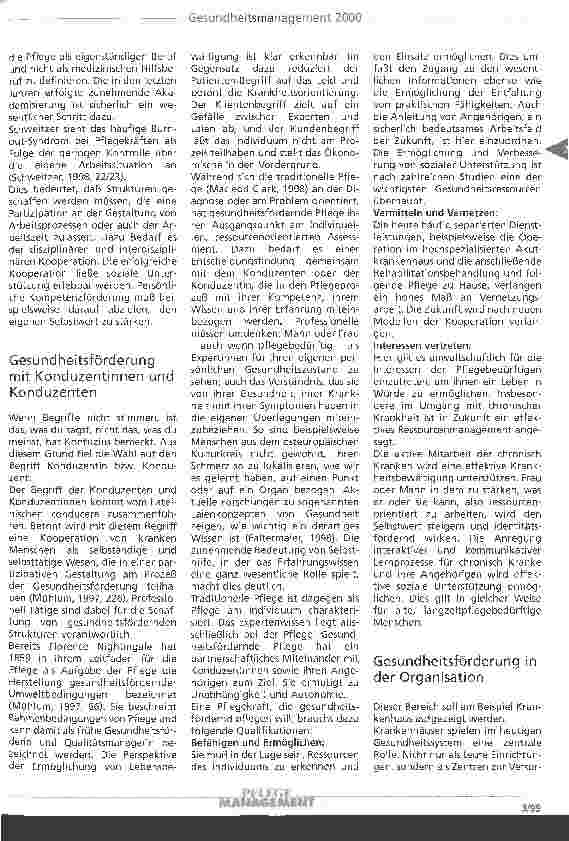Vorschauseite 3: Gesundheitsmanagement 2000: Kooperation als Weg zur Qualität in der Gesundheitsförderung