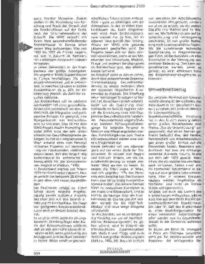 Vorschauseite 4: Gesundheitsmanagement 2000: Kooperation als Weg zur Qualität in der Gesundheitsförderung