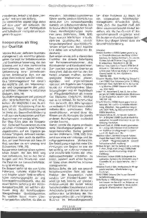 Vorschauseite 5: Gesundheitsmanagement 2000: Kooperation als Weg zur Qualität in der Gesundheitsförderung