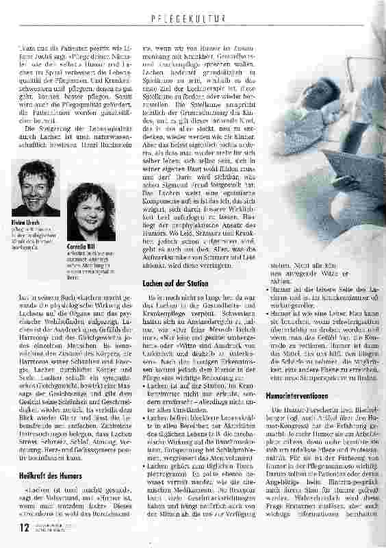 Vorschauseite 2: Lachen befreit die Lebenskräfte Humor in der Pflege