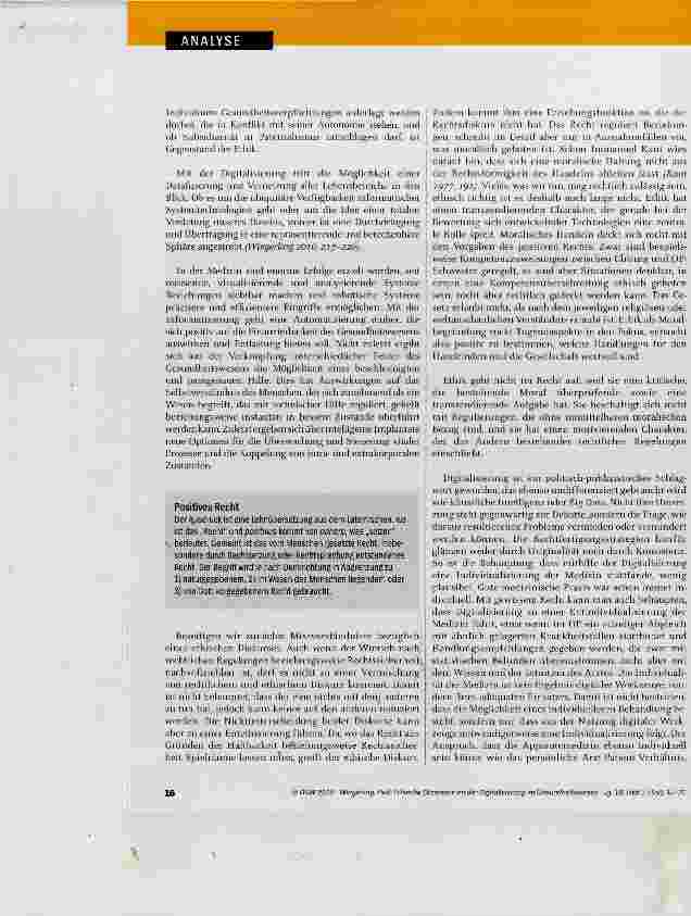 Vorschauseite 2: Ethische Dimensionen der Digitalisierung im Gesundheitswesen
