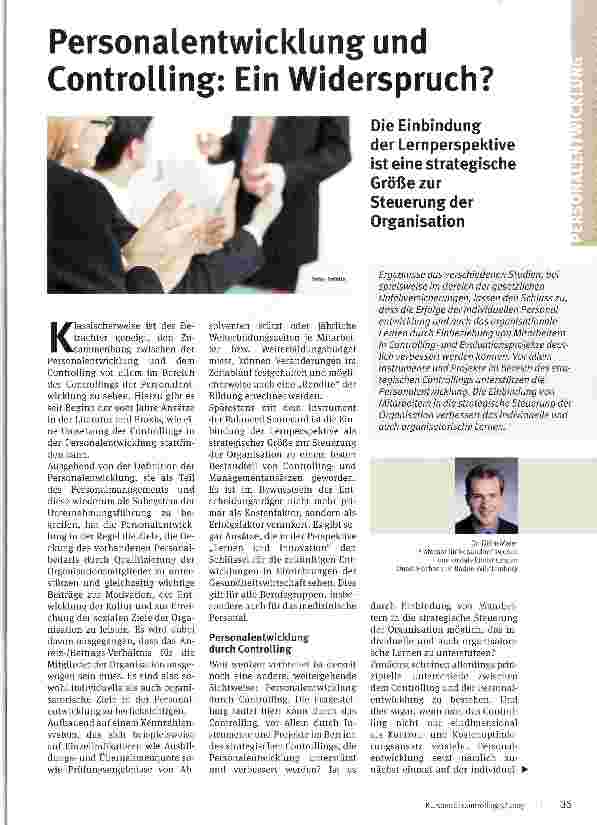 Vorschauseite 1: Personalentwicklung und Controlling: Ein Widerspruch?