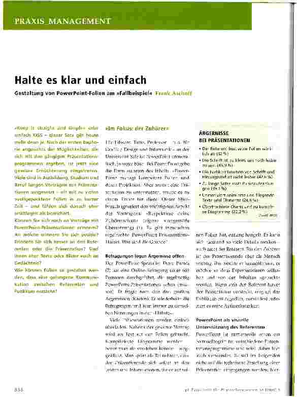 Vorschauseite 1: Halte es klar und einfach