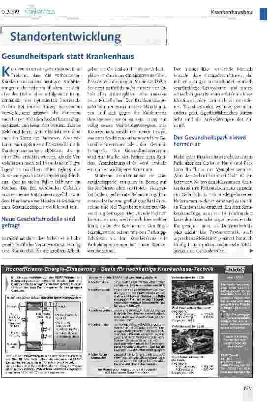 Vorschauseite 1: Gesundheitspark statt Krankenhaus