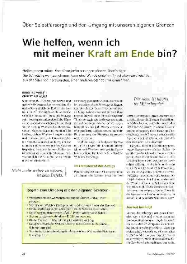 Vorschauseite 1: Wie helfen, wenn ich mit meiner Kraft am Ende bin?