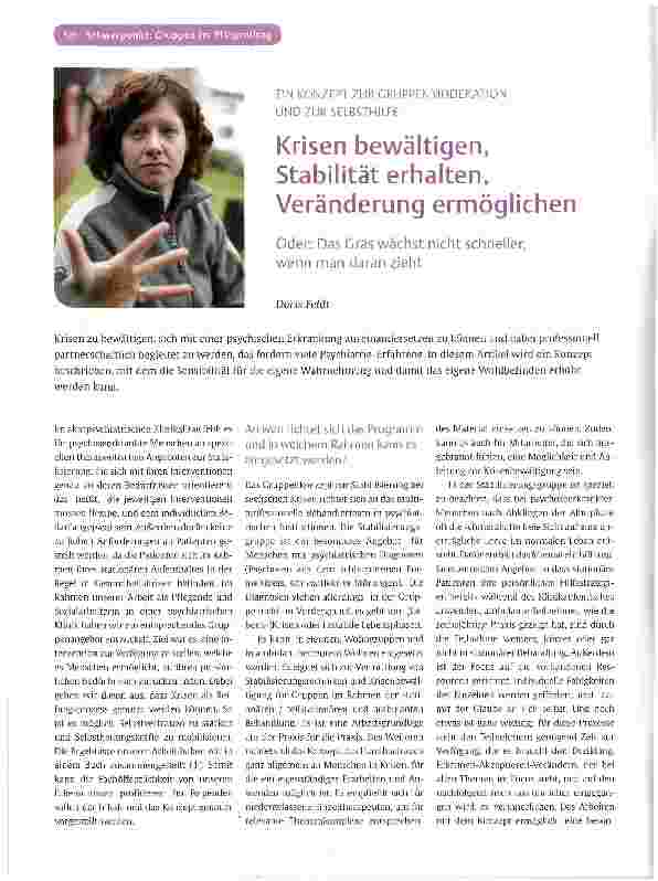 Vorschauseite 1: Krisen bewältigen, Stabilität erhalten, Veränderung ermöglichen