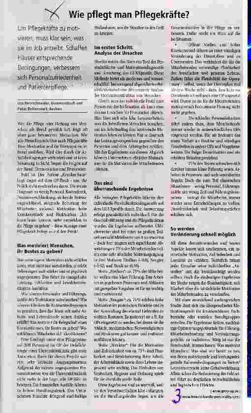 Vorschauseite 1: Wie pflegt man Pflegekräfte?