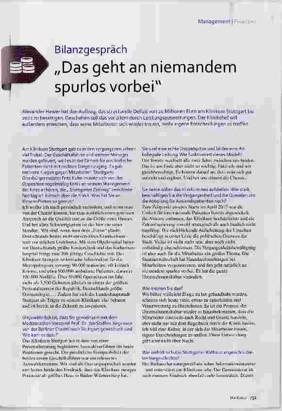 Vorschauseite 1: „Das geht an niennandem spurlos vorbei