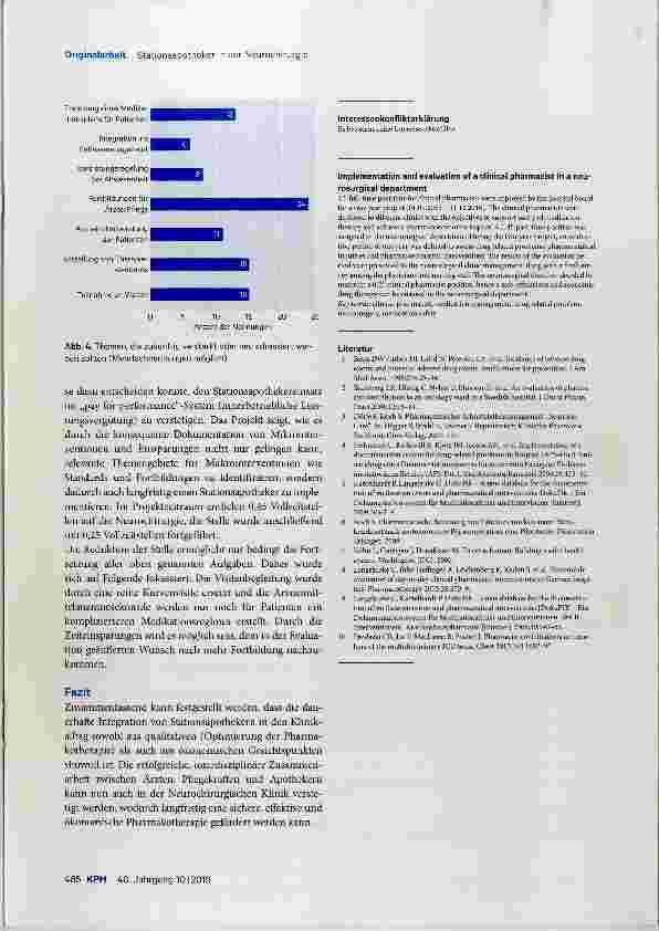 Vorschauseite 5: Einführung und Evaluation eines Stationsapothekers in der Neurochirurgie
