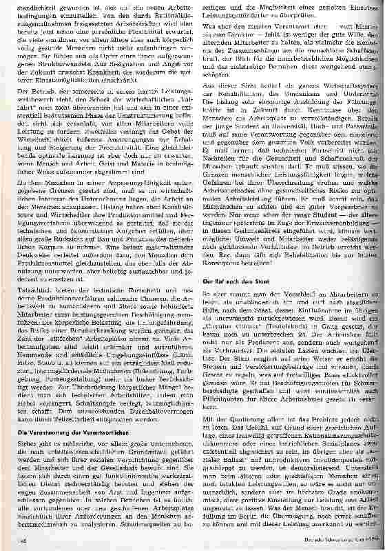 Vorschauseite 3: Werksärztliche Gedanken zur Eingliederung Leistungsgeminderter